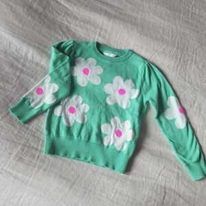 Marks & Spencer Girl's Size 5/6 Mint Green Floral Sweater